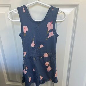 Tea Collection Navy and Pink Floral Romper